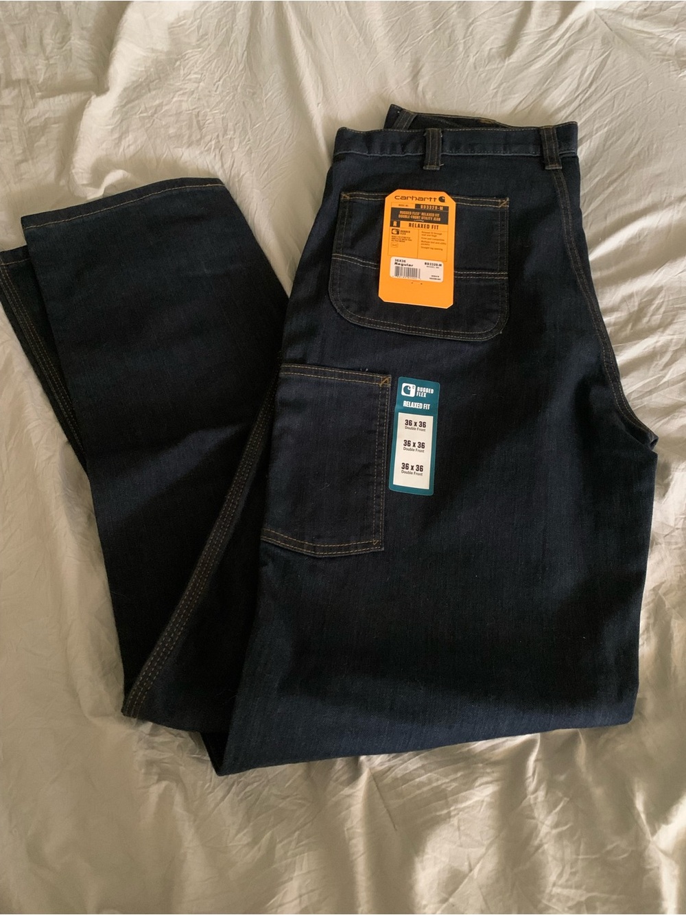 Carhartt Men's Dark Blue Relaxed Fit Jeans 36x36